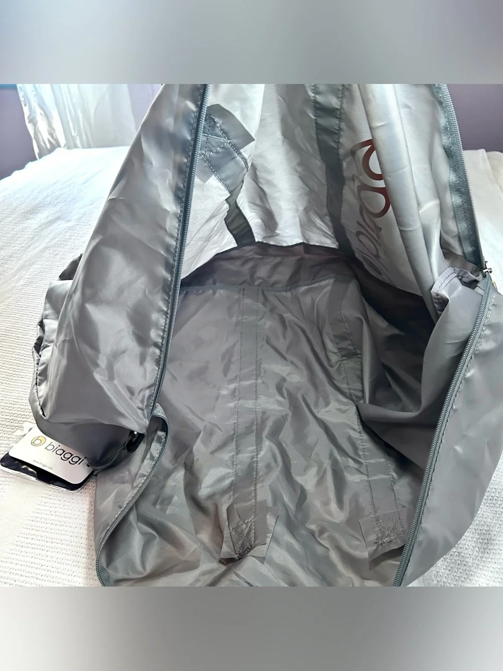 New Biaggi Leggero Gray Foldable Weekend Bag Checked Luggage